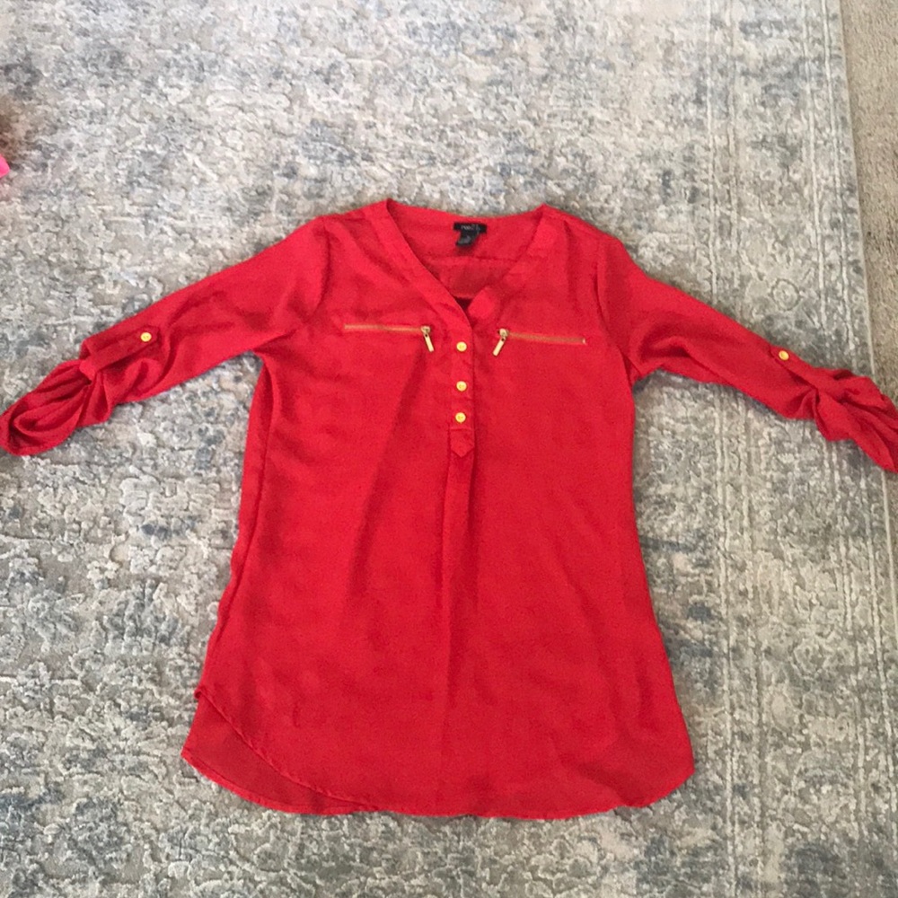 Red business type casual shirt